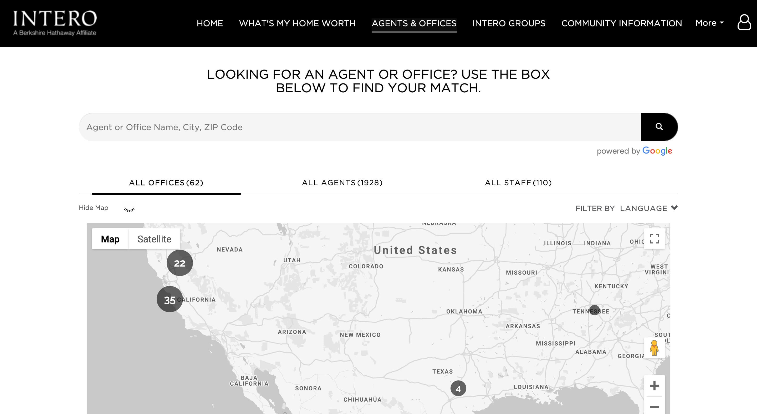 Agent Office Search Intero Directory Page